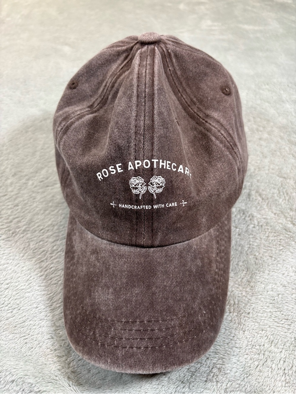 Rose Apothecary Schitt's Creek Distressed Baseball Cap – Brown
